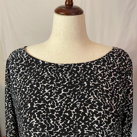 Lauren Black & White Cheetah Print Dress Plus Size 18W - Picture 4 of 7